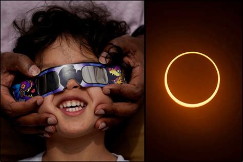 ‘Ring of fire’ eclipse brings cheers and shouts of joy as it moves across the Americas