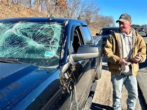 ‘Thank God it didn’t come through the windshield’: Driver says canoe flew off vehicle, struck truck on I-95
