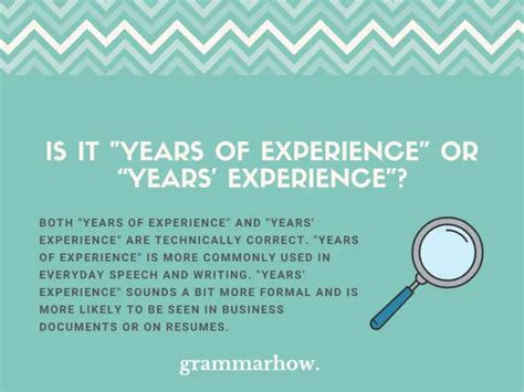 ‘Years experience’ or ‘Years of experience’? Which is correct?