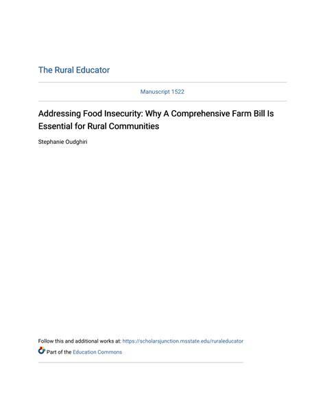 “Addressing Food Insecurity in Rural Communities: A Multi-sectoral ... - raincitystudios.com