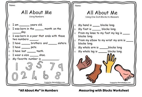 “All About Me” Math Activity Ideas Worksheets, Games, And Challenges