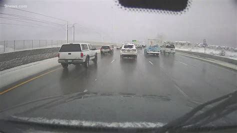 “Extremely slick conditions” from snow on Denver metro roads cause 9-car wreck