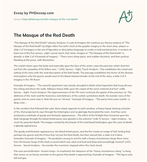 “The Masque of the Red Death” Literature Analysis