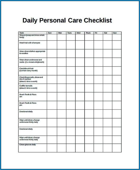 √ Free Printable Daily Checklist Template
