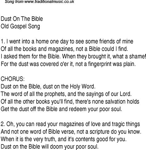 √ Lyric Song lyrics Dust On The Bible - Lost Dogs on Rockol.com