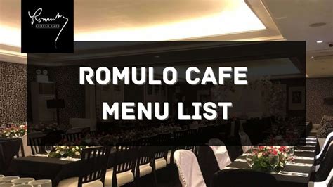 √ ROMULO CAFE PH: Menu Price & Reviews 2024