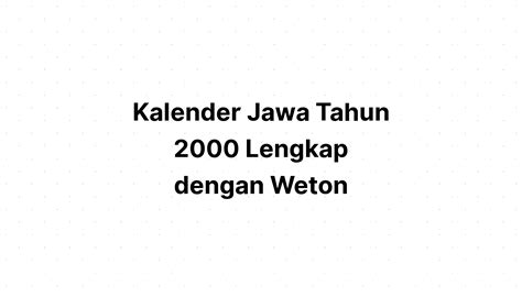 【скузеյ】 Kalender bulan februari tahun 2000