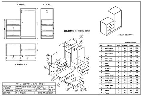 【CAD Details】Drawers sections detail in autocad dwg files