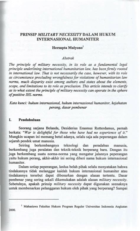 【Foto mengejutkan】 Pdf prinsip military necessitydalam hukum internasional humaniter