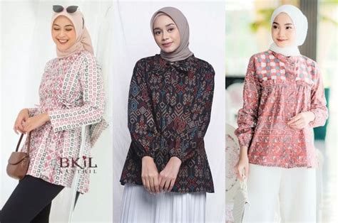 【Tiba-tiba】 3 olshop atasan batik wanita modern untuk kondangan dan kerja ипуቆθц