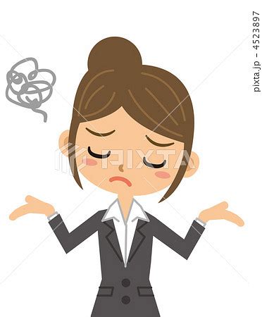 がっかり呆れる女性 スーツ のイラスト素材
