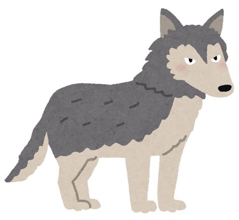 オオカミのイラスト 動物 素材のプチッチ