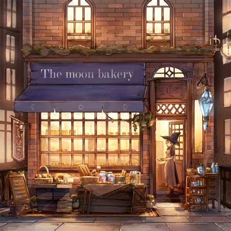 オリジナル 魔法使いのパン屋さん 乃木의 일러스트 Pixiv 2020 アニメの風景 レトロ 背景 イラスト