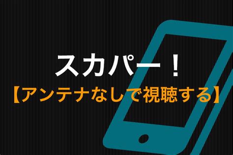 スカパー！をアンテナなしで見る方法｜はじめてでも簡単な4つの視聴 …