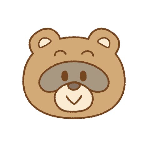 タヌキの顔のイラスト