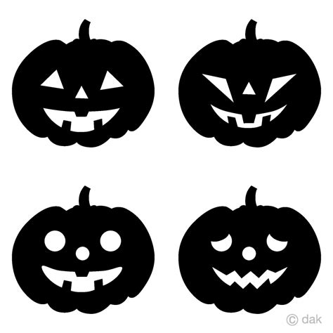 ハロウィンの無料かぼちゃのフリーシルエットイラスト画像24点