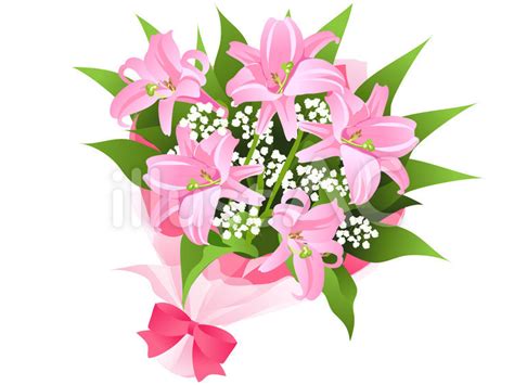 ユリの花束イラスト No 無料イラストなら イラストac