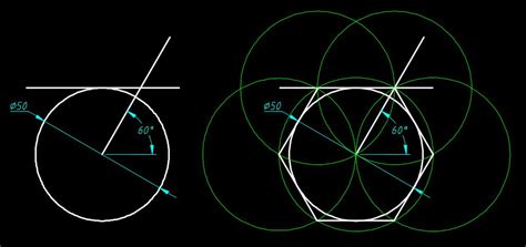关于autocad怎样区分和画正六边形内接于圆还是外？