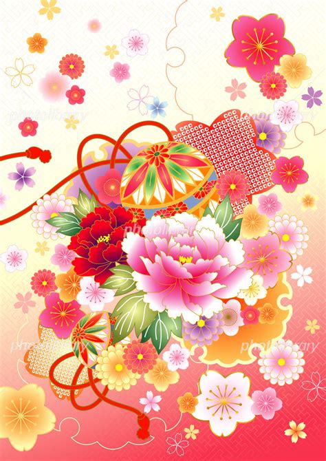 和柄 花模様 イラスト素材 フォトライブラリー Photolibrary