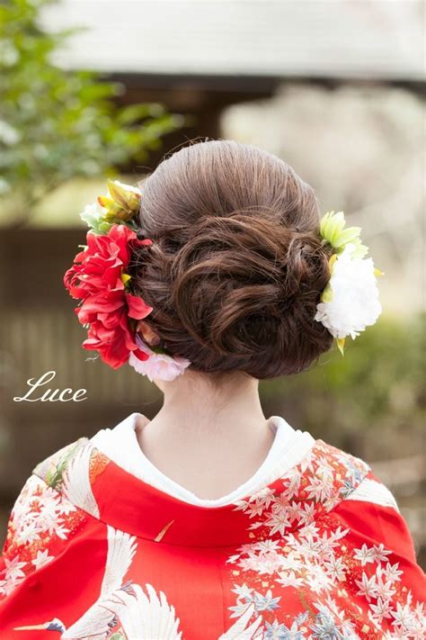 和装ヘアアレンジ 上品に華やかスタイル 色打掛 髪型 ウェディング ウェディングヘア