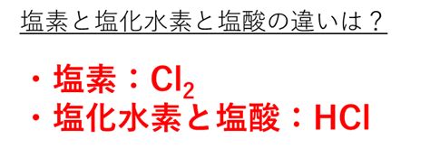 塩化水素と塩酸・塩素の違いは？ 令和の知恵袋