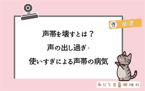 声帯を壊すとは？声の出し過ぎ・使いすぎによる声帯の病気 あ …