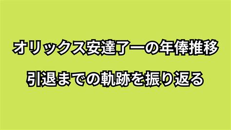 安達了一（オリックス）の年俸・年度別成績 年俸推移 …