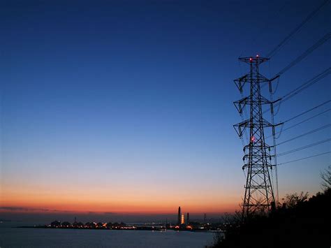 小赤壁と瀬戸内海の夜景 工場夜景 壁紙写真集 無料写真素材
