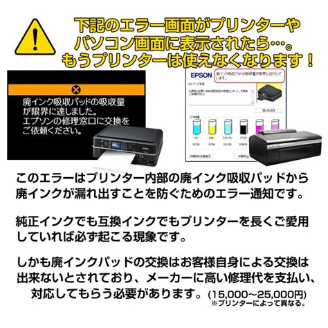 廃インクエラー解除 メールでご案内 EPSONプリンター対応 リセットキー 廃インク吸収パッド限界エラー解除ツール Wic Reset ...