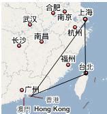 怎样走最顺 求路线   上海到台北？