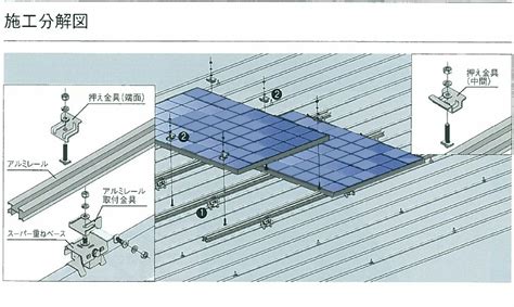 日栄インテック 重ね式折板屋根設置（88シリーズ・アルミレール設置型）架台 太陽光発電 …