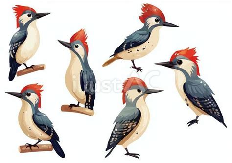 毛深い キツツキ イラスト K Fotosearch