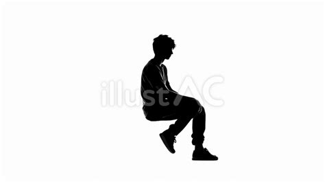 灰色の椅子に座っている男のシルエット アート イラストを設定のイラスト素材 ベクタ Image