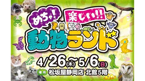 珍しい動物から可愛い動物まで めちゃ 楽しい 動物ランドが松坂屋静岡店で開催 ナイスタイム Nice Time 東海エリアのイベント情報サイト
