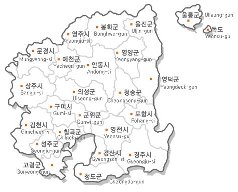 경상북도 지도