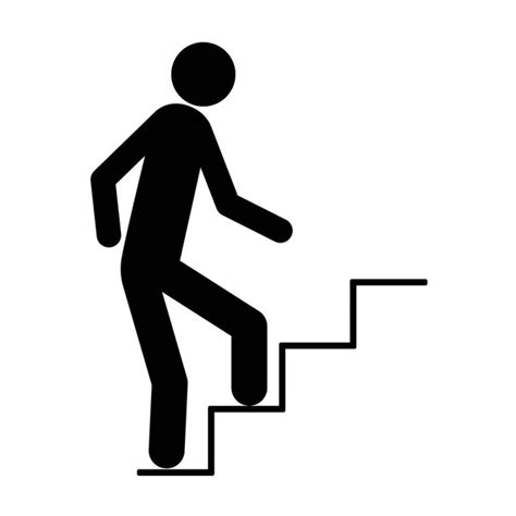 계단을 오르는 사람 무료 아이콘