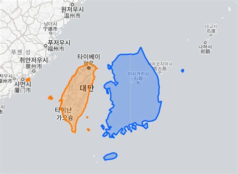 남한 면적 대만