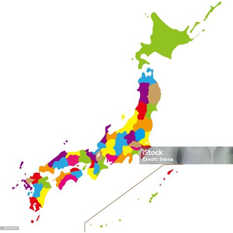 다채로운 일본지도의 일러스트