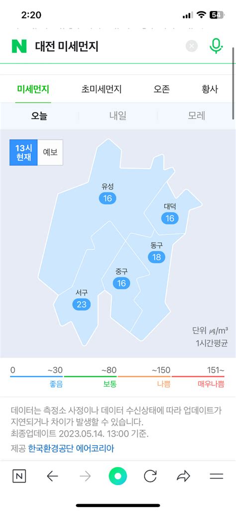 대전광역시 유성구 어은동 미세먼지 지도 정보 미세먼지랭킹