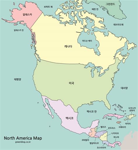 북미 지도