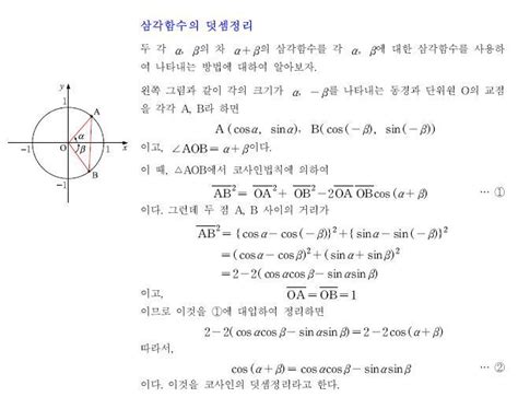 삼각 함수 배각 공식 증명
