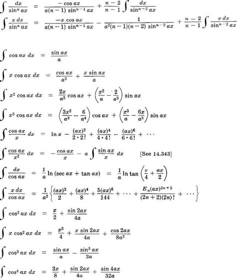 삼각 함수 적분 공식
