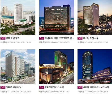 서울 5성급 호텔 순위