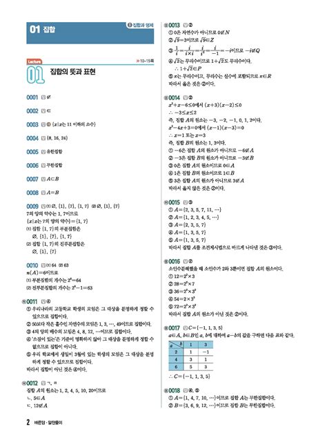 수학중심 고등수학하 답지 해설 사진답지 빠른답지 모바일