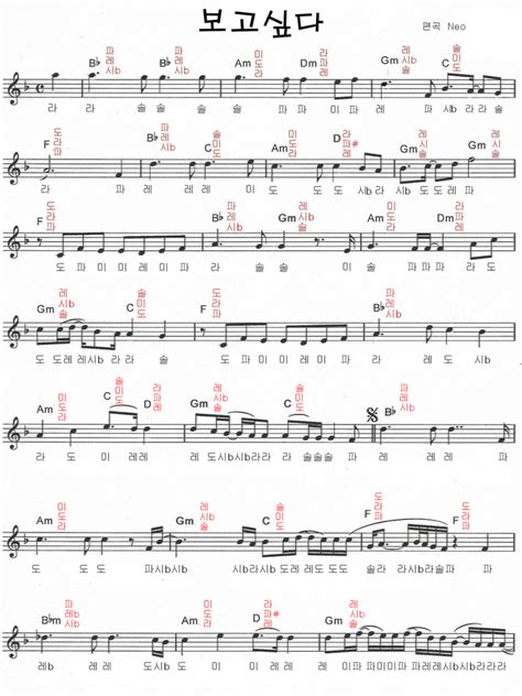 쉬운 피아노 코드 악보