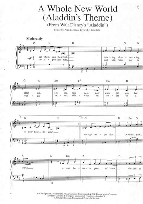 알라딘 피아노 악보 pdf
