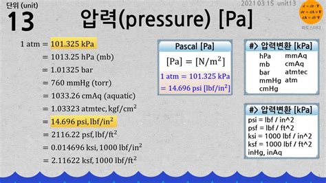 압력 단위 환산 계산기 - pa 단위 변환