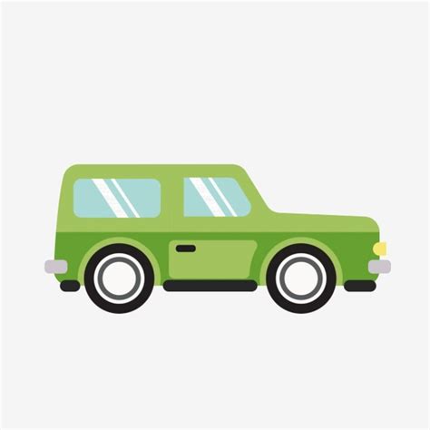애니메이션 만화 PNG 평면 벡터에서 녹색 자동차 아이콘 클립