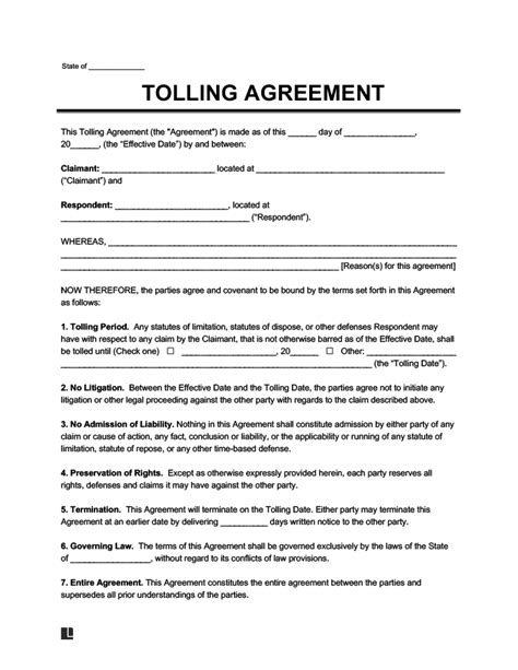 영어로 tolling agreement 의 뜻 - toll 뜻