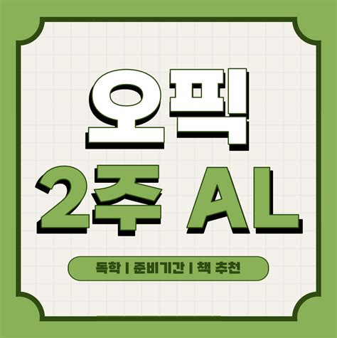 오픽 2주 al 독학 준비기간 책 추천